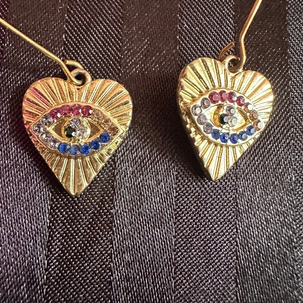 Evil Eye gold colored earrings